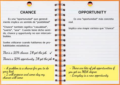 chance vs opportunity.